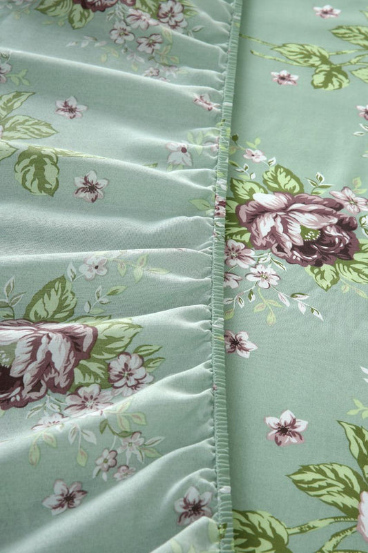 Fitted Bed Sheet-Cootage Garden Fitted Sheets Apricot