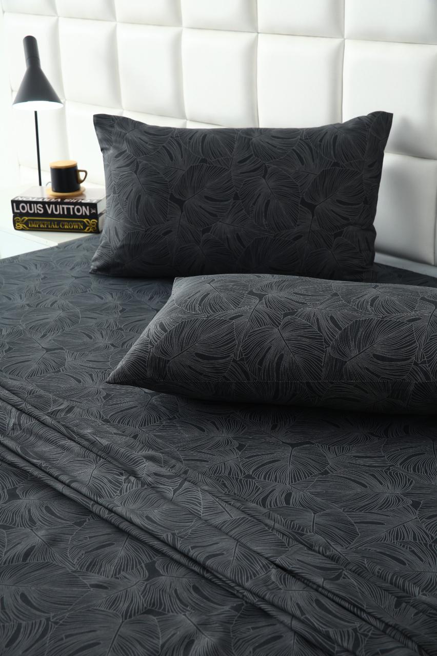 3 PCs Double Bed Sheet-Ash Grey Bed Sheets Apricot
