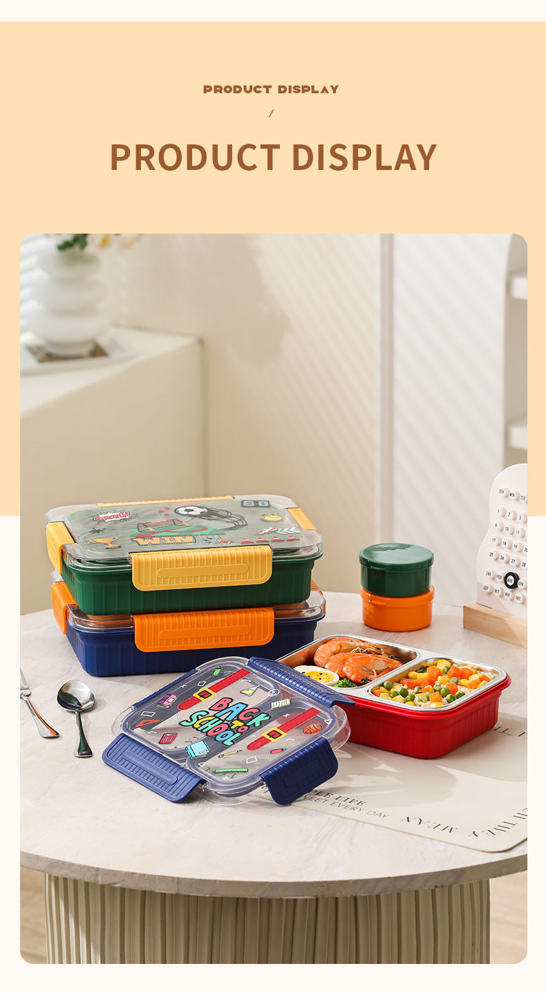 TrioFeast Bento Lunch Box Leak Proof(3 Compartment) -SA2510-057WORK Apricot