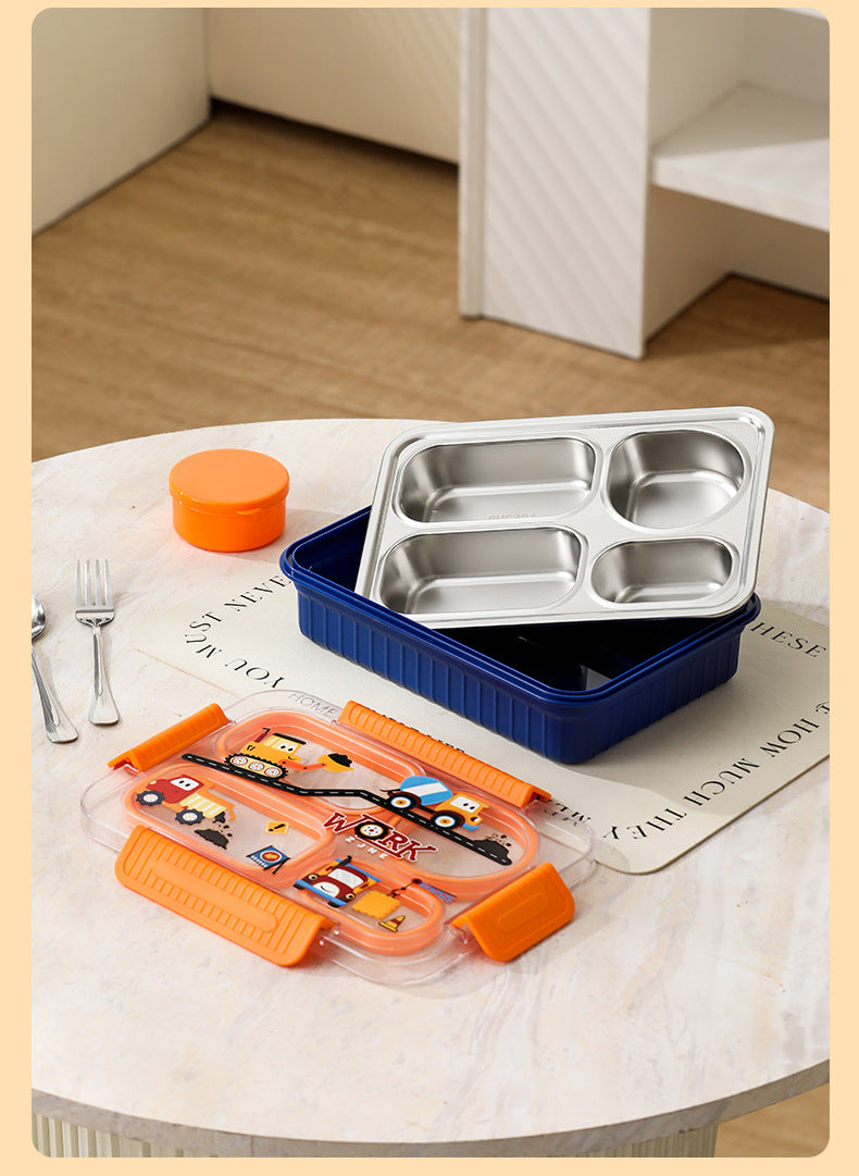 TrioFeast Bento Lunch Box Leak Proof(3 Compartment) -SA2510-057WORK Apricot