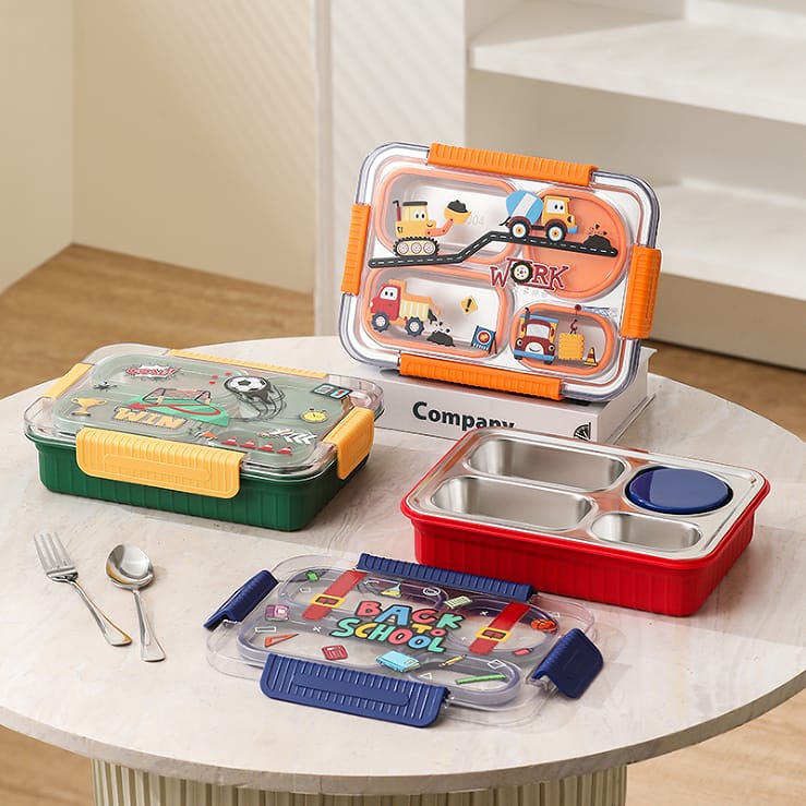 TrioFeast Bento Lunch Box Leak Proof(3 Compartment) -SA2510-057WIN Apricot