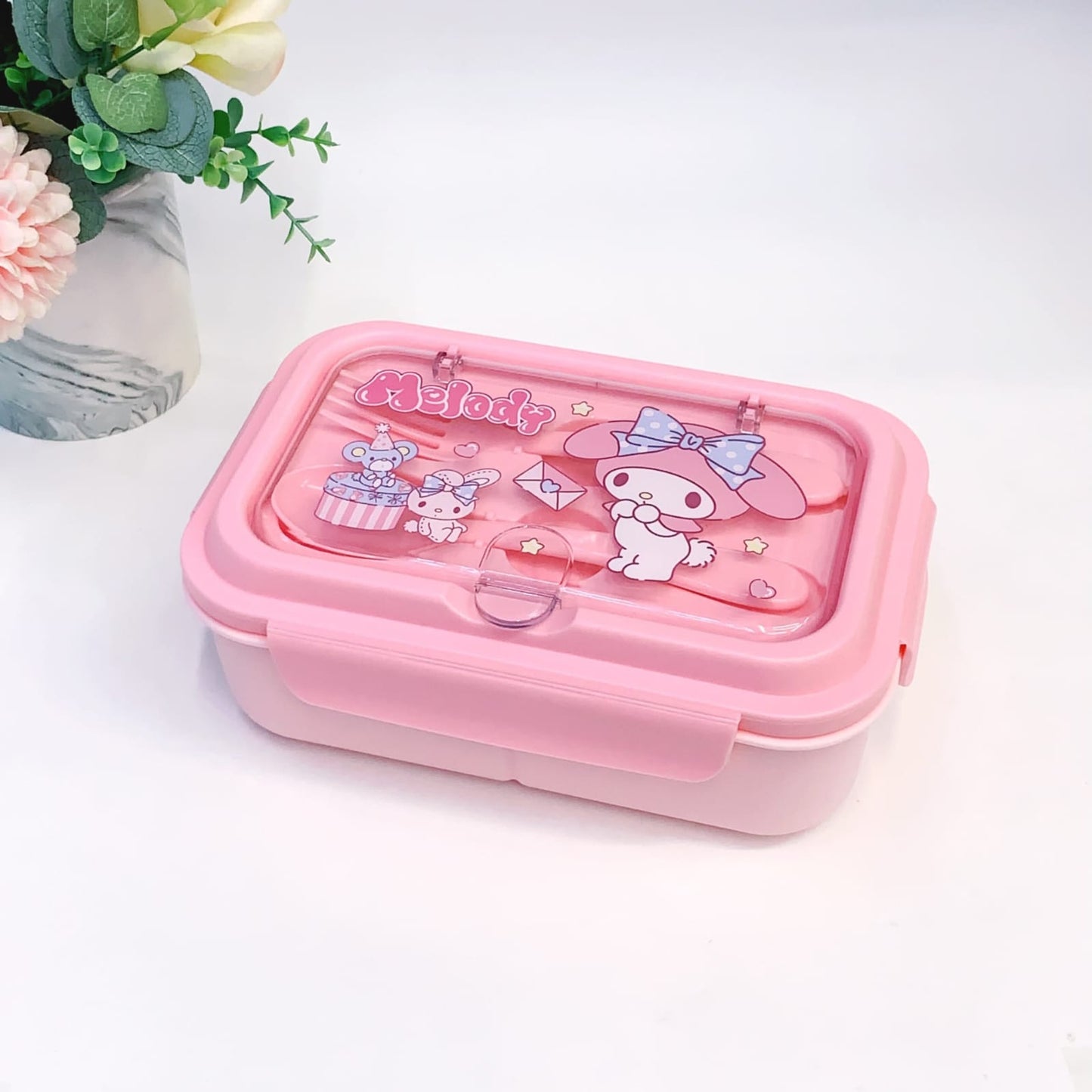 Cute Lunch Carrier with Secure 2-Point Locking Lid (SA2510-054)Melody Apricot
