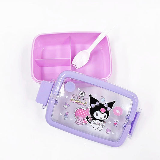 Cute Lunch Carrier with Secure 4-Point Locking Lid (SA2510-056)Kuromi Apricot