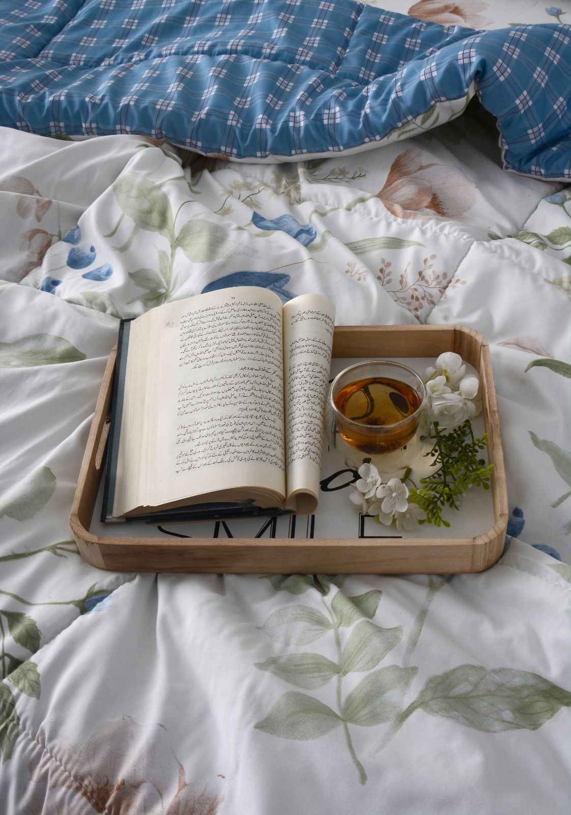 6 PCs Summer Comforter Set-Water Lily Bed Spread Apricot