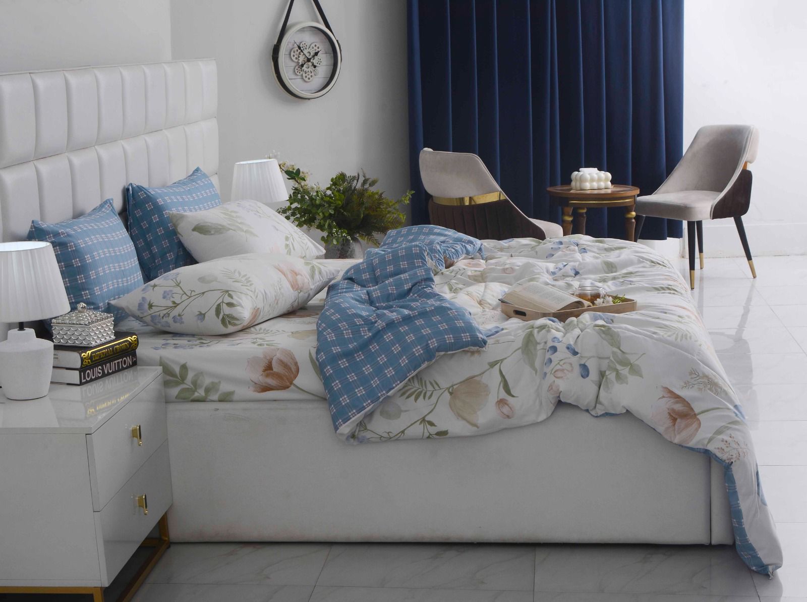 6 PCs Summer Comforter Set-Water Lily Bed Spread Apricot