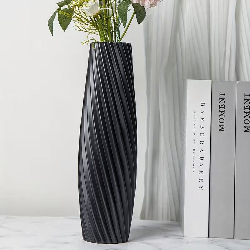 Large Nordic Plastic Flower Vase (SA2510-099)Black Apricot