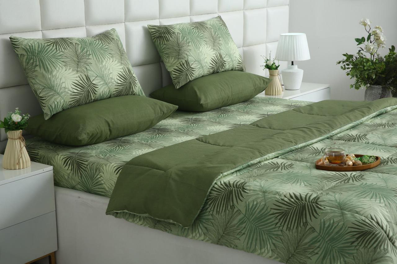 6 PCs Summer Comforter Set-Emberlad Bed Spread Apricot