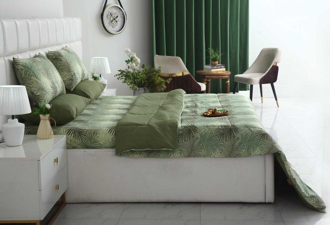 6 PCs Summer Comforter Set-Emberlad Bed Spread Apricot