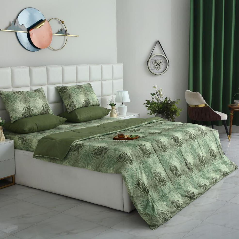 6 PCs Summer Comforter Set-Emberlad Bed Spread Apricot