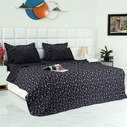 6 PCs Luxury Bed Spread Set-White Jazmin Bed Spread Apricot