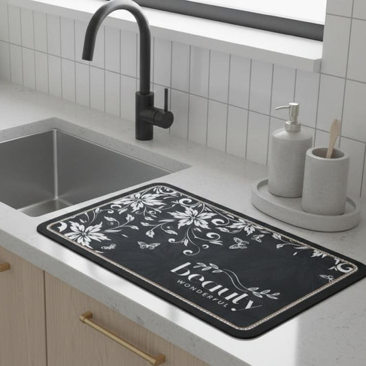 Anti Slip Dish Drying Mat-Beauty Rugs Apricot