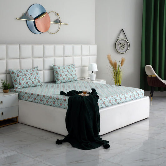 Fitted Bed Sheet- Verdant Fitted Sheets Apricot