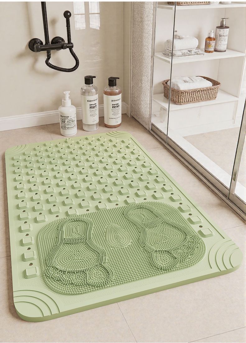 Anti Slip PVC Bathroom Mat With Massage Points and Foot Scrub (SA2510-115)Green Bath Mats Apricot