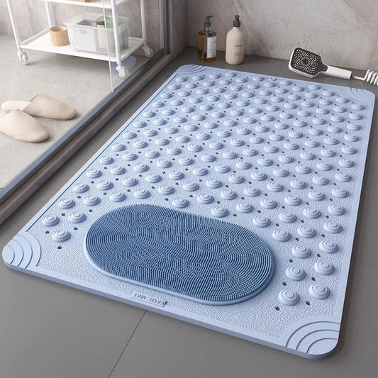 Anti Slip PVC Bathroom Mat With Massage Points (SA2510-113)Sky Blue Bath Mats Apricot