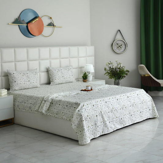 3 PCs Double Bed Sheet With Same Packing-Floral Patchwork