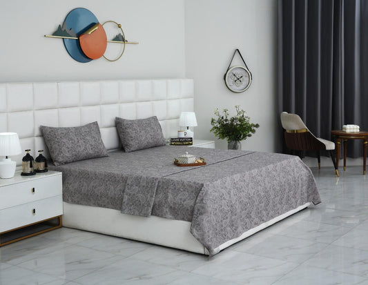 3 PCs Double Bed Sheet With Same Packing-Intricate floral