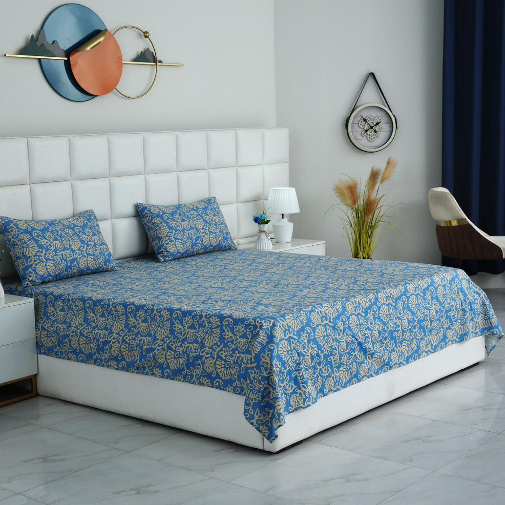 3 PCs Double Bed Sheet With Same Packing-Damask Bed Sheets Apricot