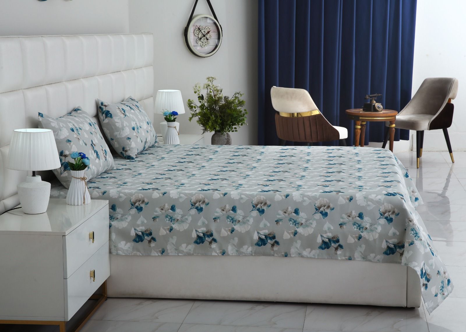 3 PCs Double Bed Sheet- DB267 BED SHEET Apricot