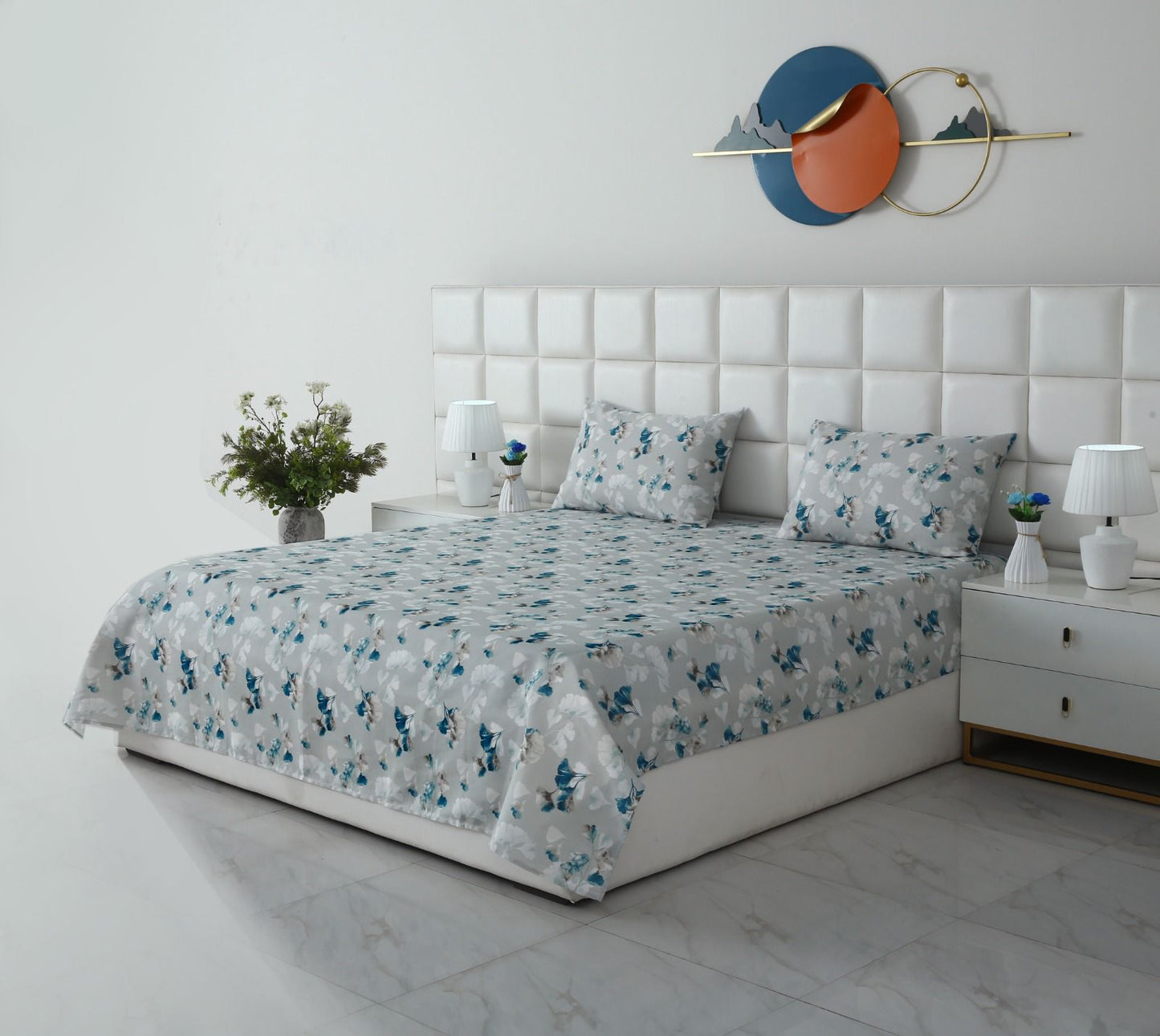 3 PCs Double Bed Sheet- DB267 BED SHEET Apricot