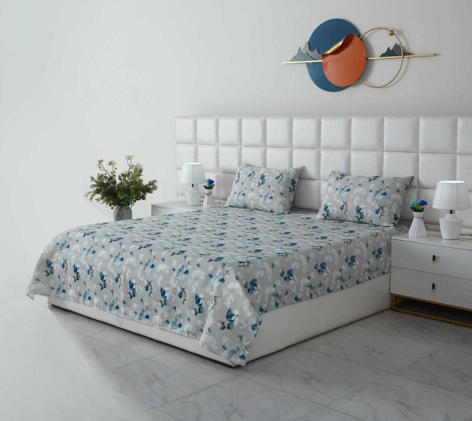 3 PCs Double Bed Sheet- DB267 BED SHEET Apricot