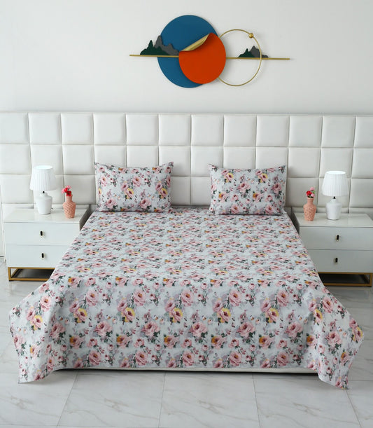 3 PCs Double Bed Sheet- DB270 BED SHEET Apricot
