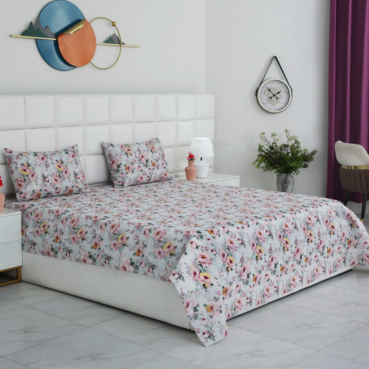 3 PCs Double Bed Sheet- DB270 BED SHEET Apricot