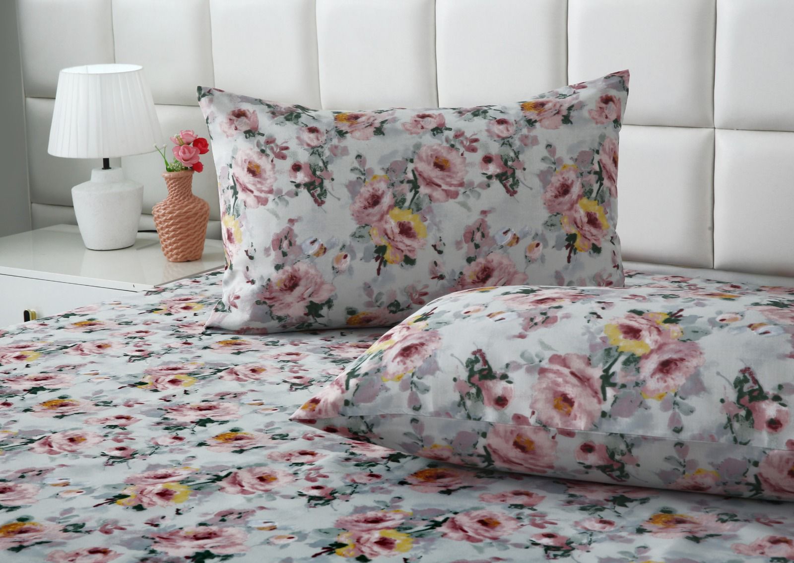 3 PCs Double Bed Sheet- DB270 BED SHEET Apricot