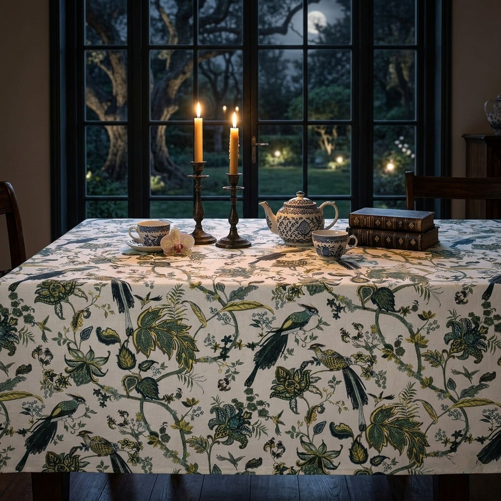 6 & 8 Seater Digital Printed Table Cover-TB64 Table Cover Apricot