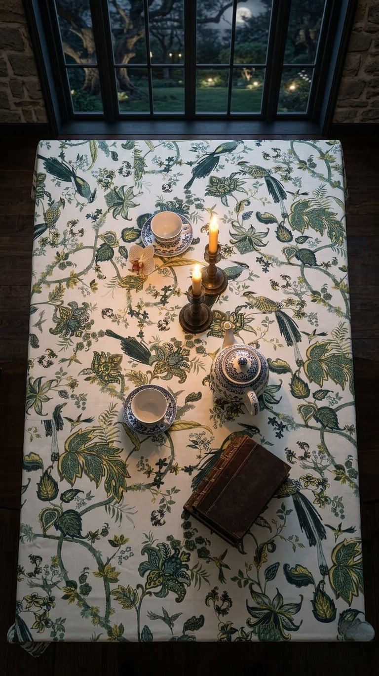 6 & 8 Seater Digital Printed Table Cover-TB64 Table Cover Apricot