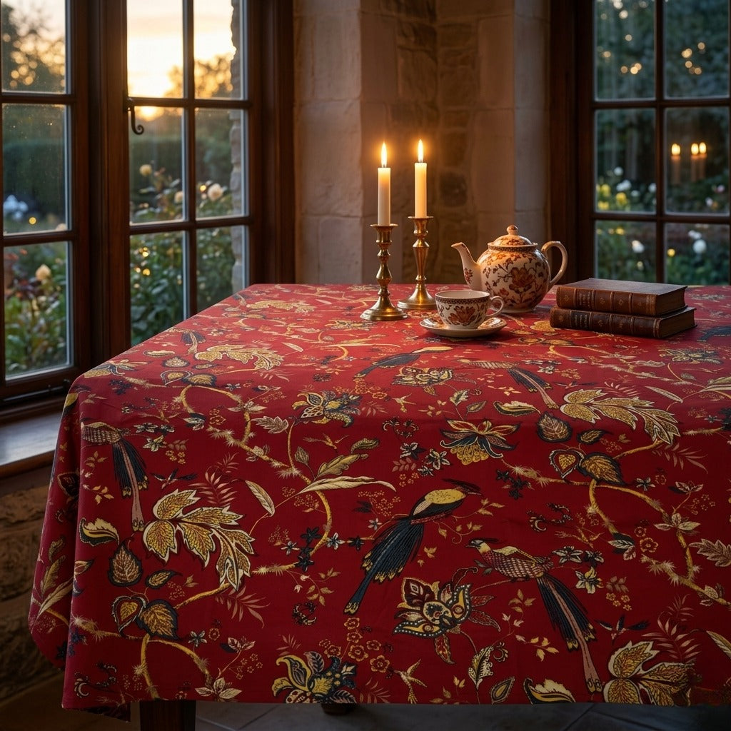 6 & 8 Seater Digital Printed Table Cover-TB50 Table Cover Apricot