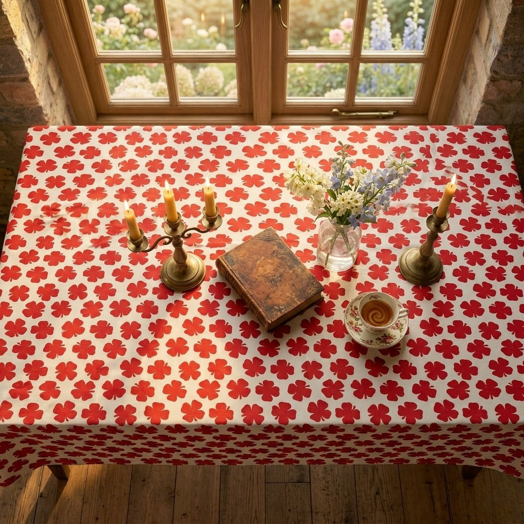 6 & 8 Seater Digital Printed Table Cover-TB58 Table Cover Apricot