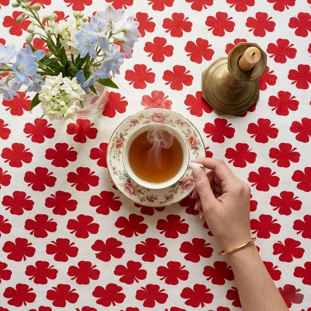 6 & 8 Seater Digital Printed Table Cover-TB58 Table Cover Apricot