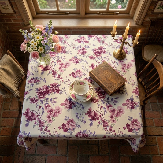 6 & 8 Seater Digital Printed Table Cover-TB59 Table Cover Apricot