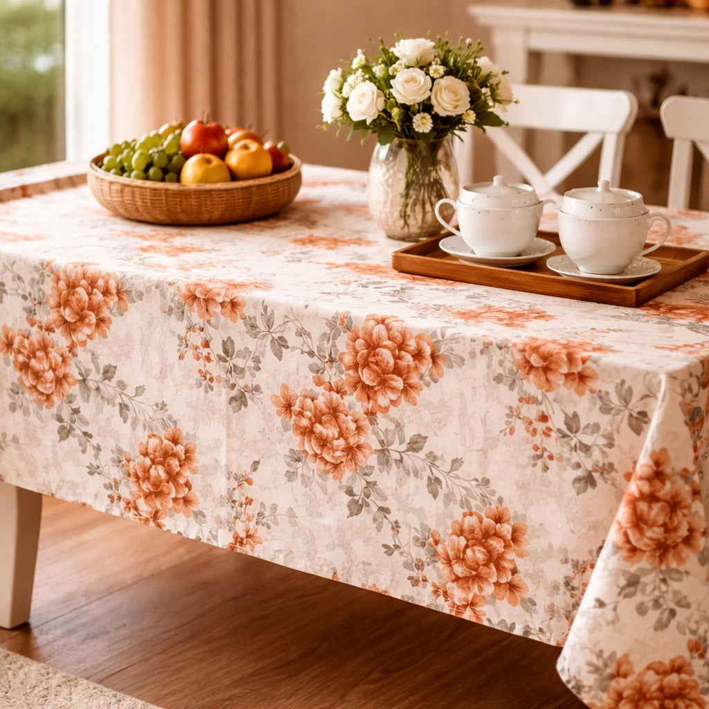 6 & 8 Seater Digital Printed Table Cover-TB60 Table Cover Apricot