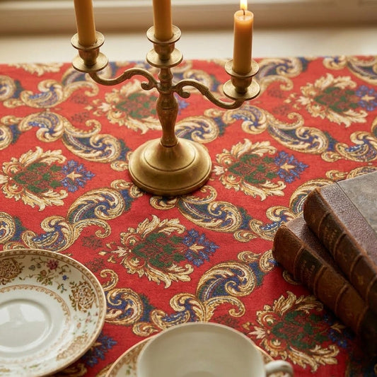 6 & 8 Seater Digital Printed Table Cover-TB37 Table Cover Apricot