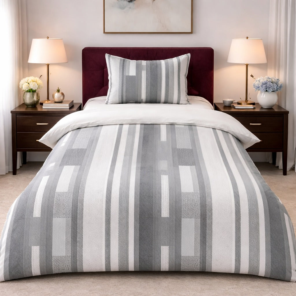 2PCs Single Size Duvet Cover Rhombus Bed Sheets Apricot