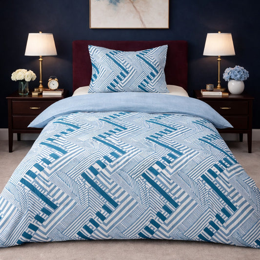 2PCs Single Size Duvet Cover Cube Bed Sheets Apricot