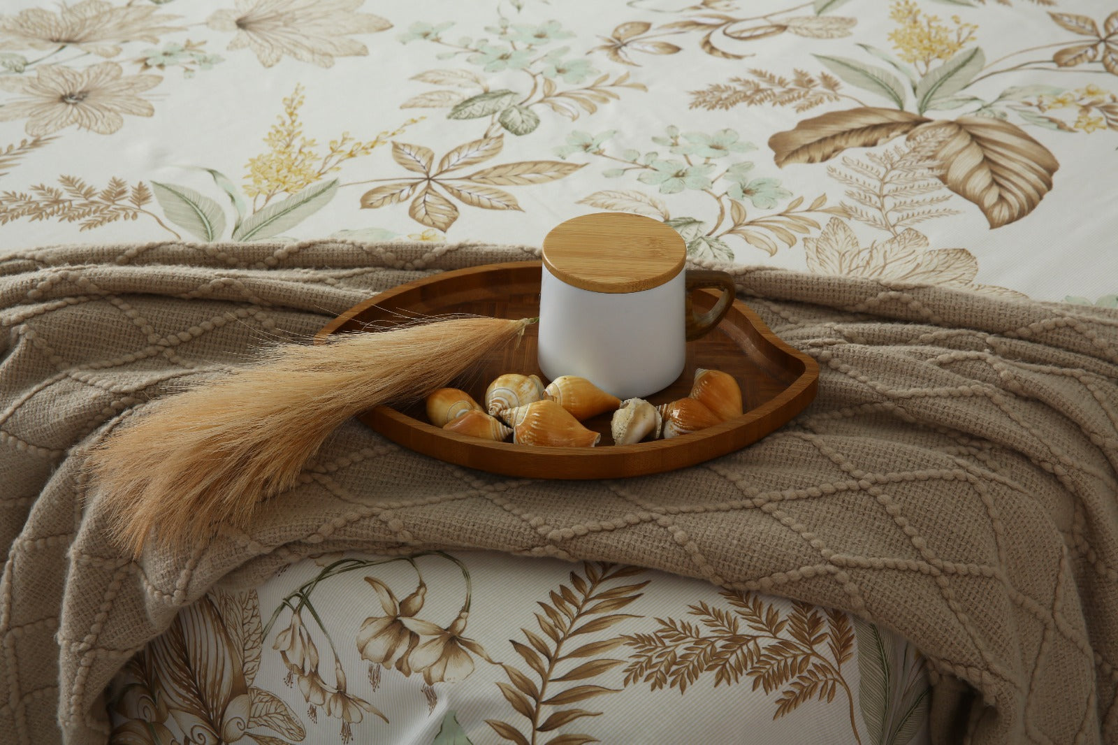 3 PCs Double Bed Sheet With Same Packing- Imperial Beige Bed Sheets Apricot