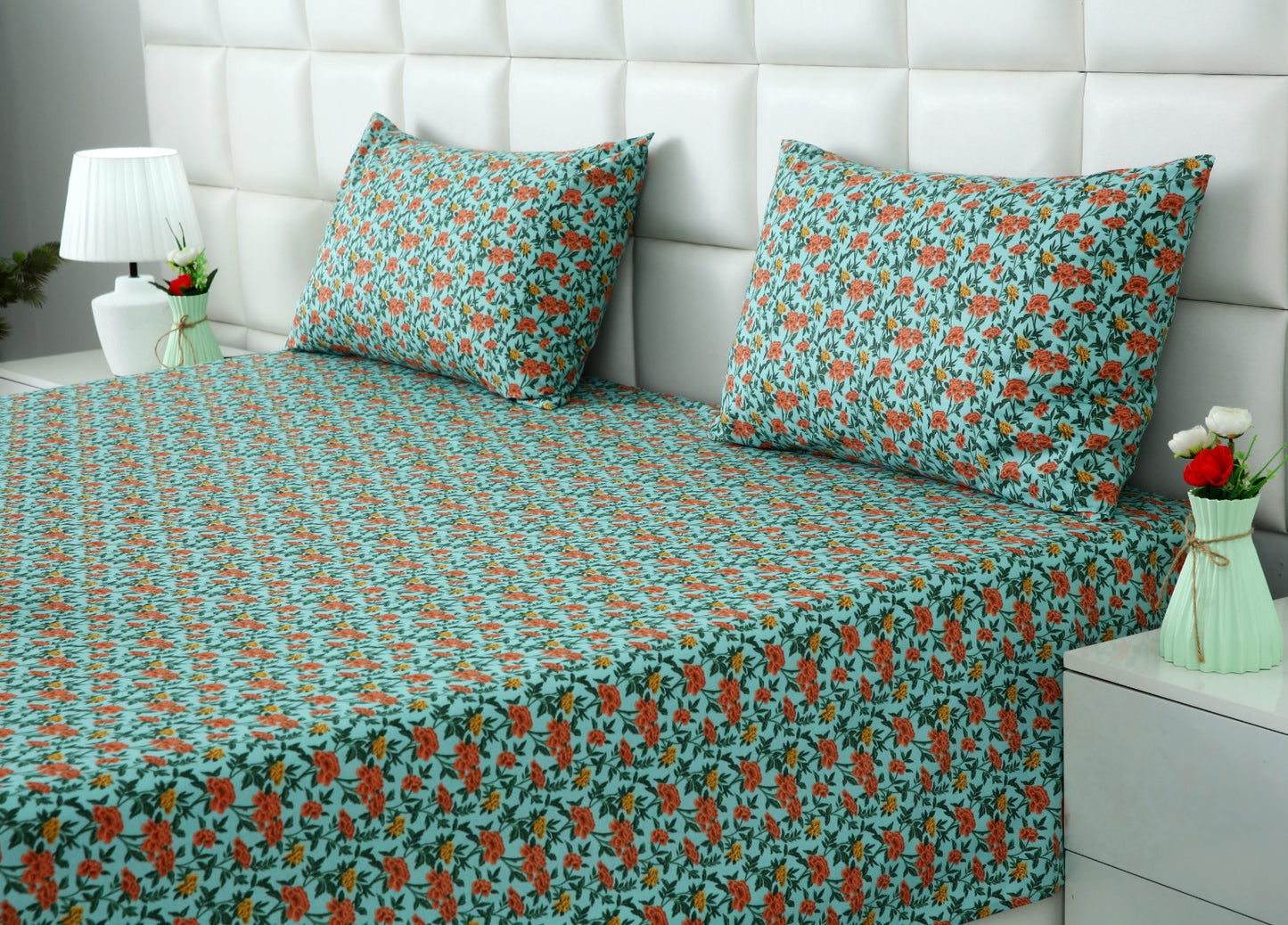 3 PCs Double Bed Sheet With Same Packing- Peach Fuzz Bed Sheets Apricot