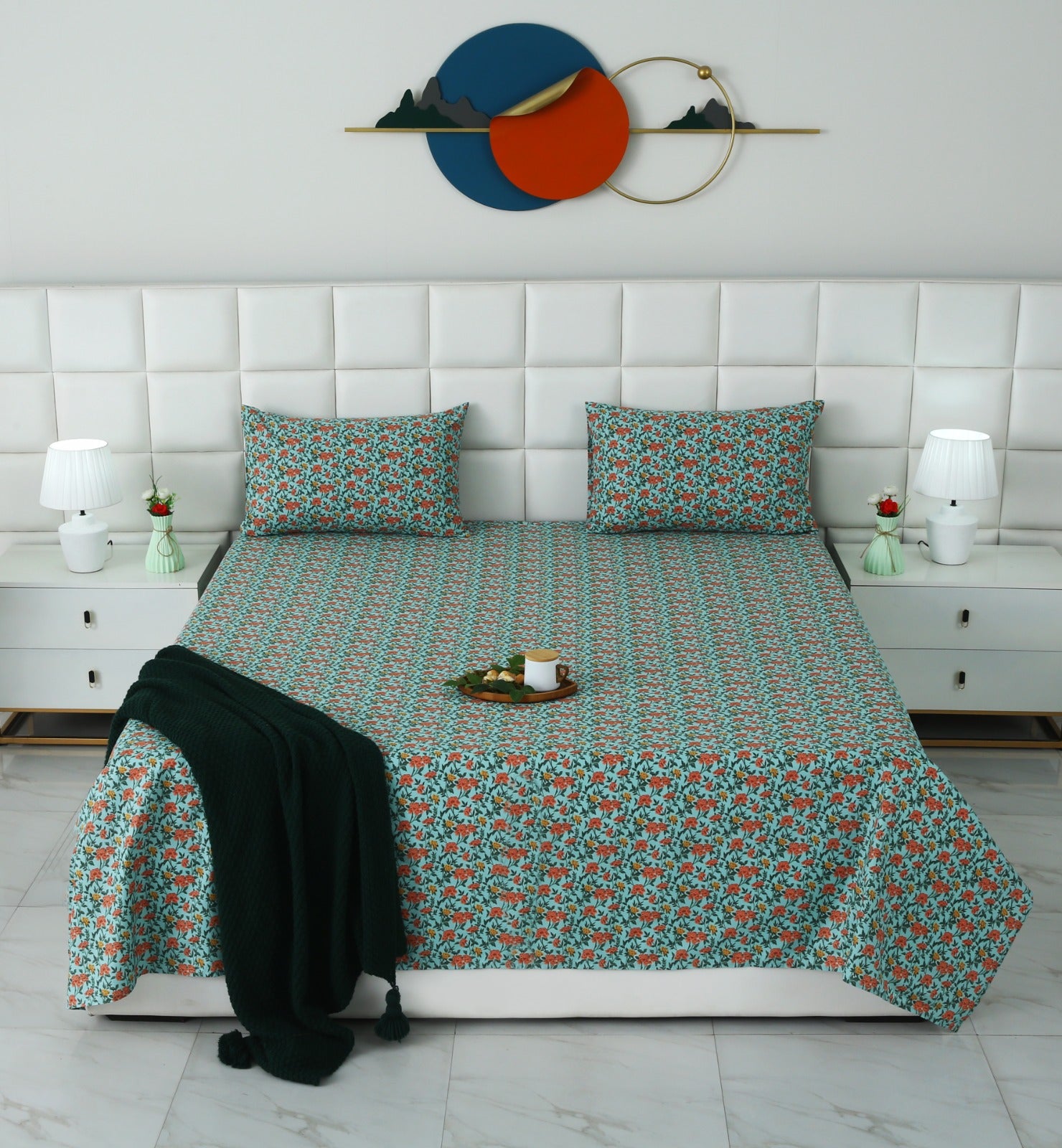 3 PCs Double Bed Sheet With Same Packing- Peach Fuzz Bed Sheets Apricot