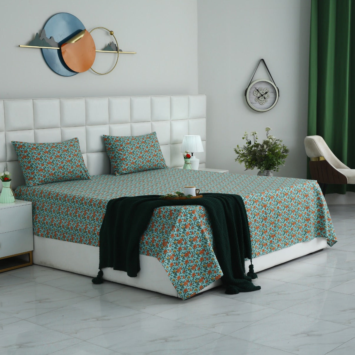 3 PCs Double Bed Sheet With Same Packing- Peach Fuzz Bed Sheets Apricot