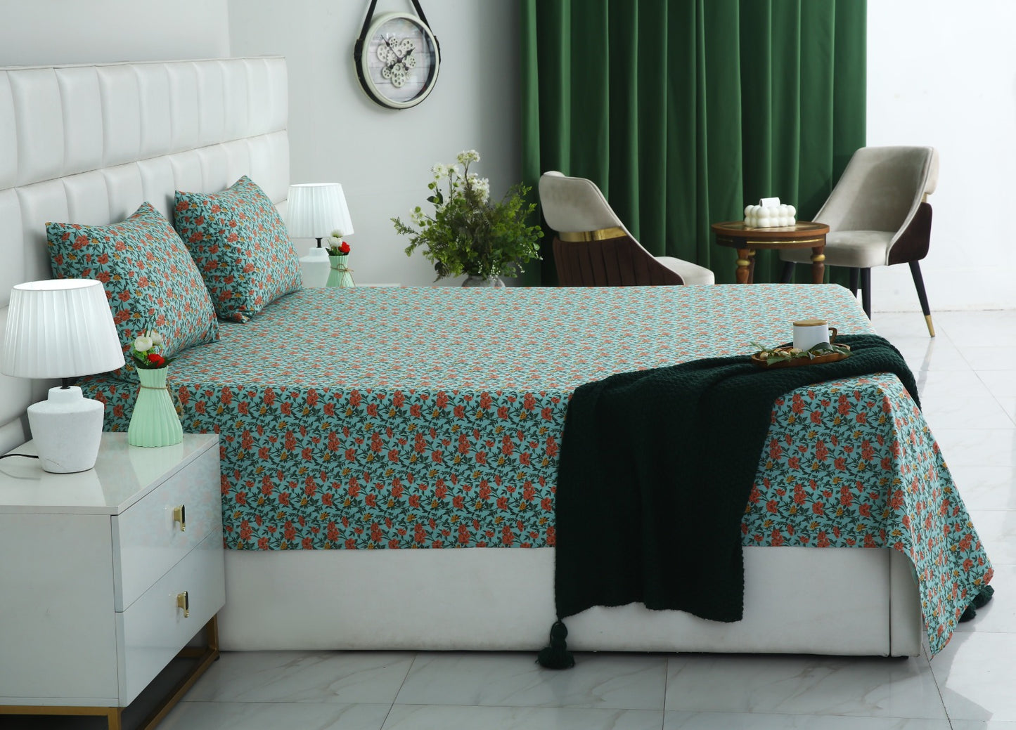 3 PCs Double Bed Sheet With Same Packing- Peach Fuzz Bed Sheets Apricot