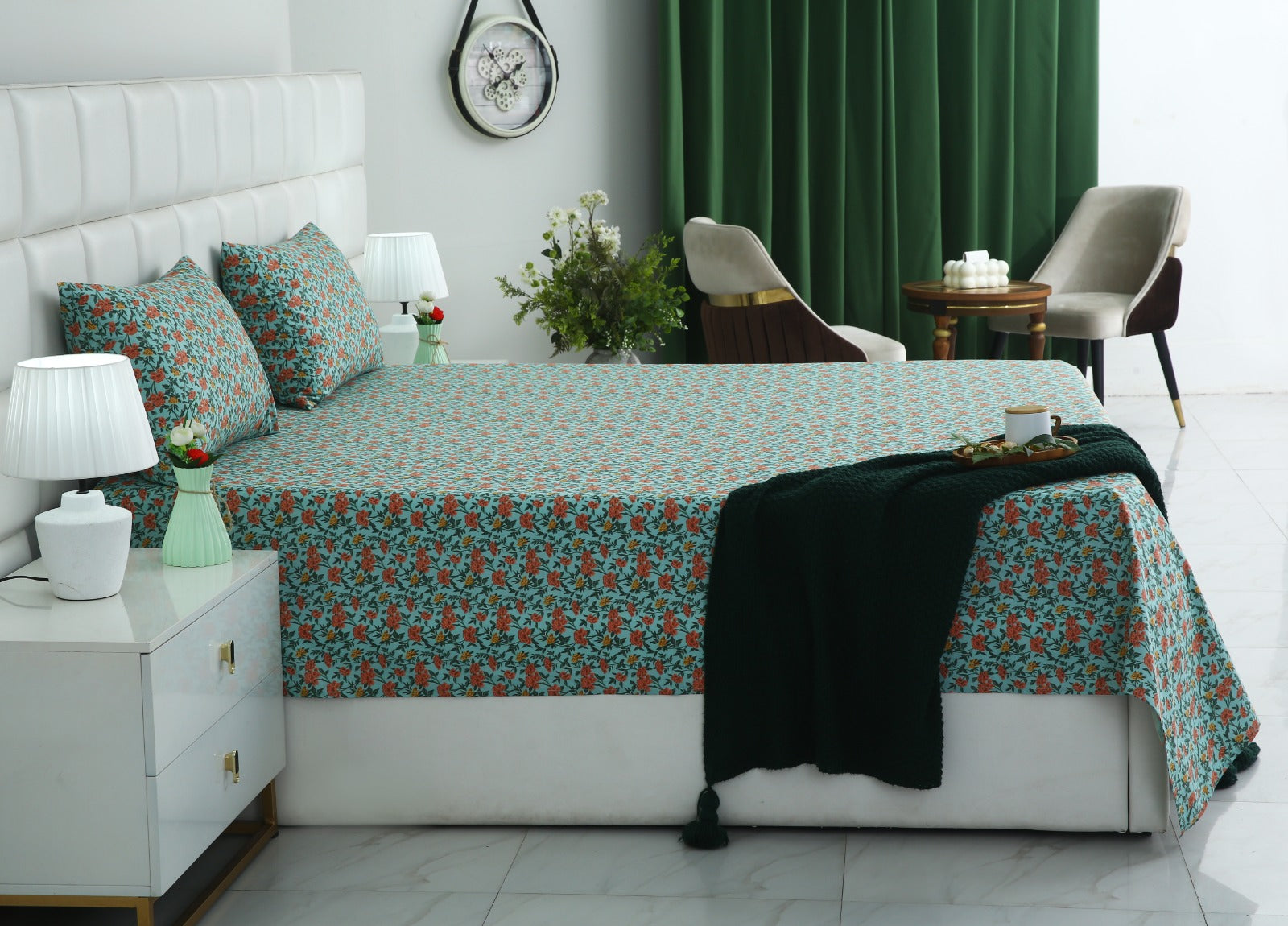 3 PCs Double Bed Sheet With Same Packing- Peach Fuzz Bed Sheets Apricot