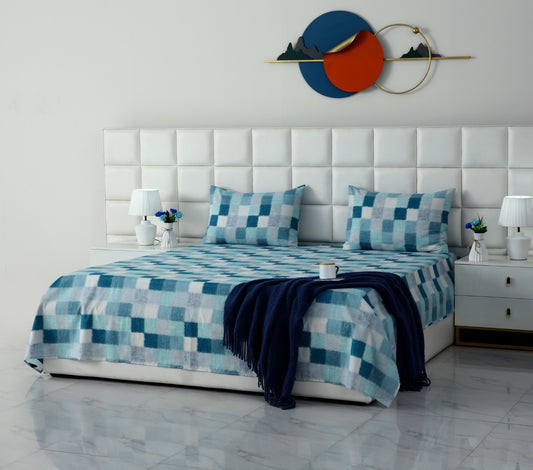 3 PCs Double Bed Sheet- DB266 BED SHEET Apricot