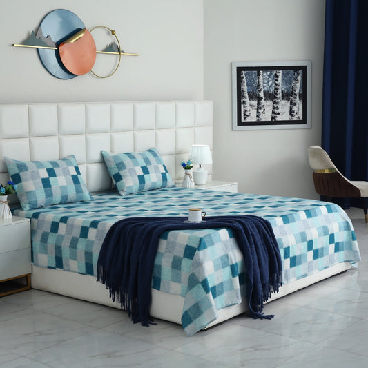 3 PCs Double Bed Sheet- DB266 BED SHEET Apricot