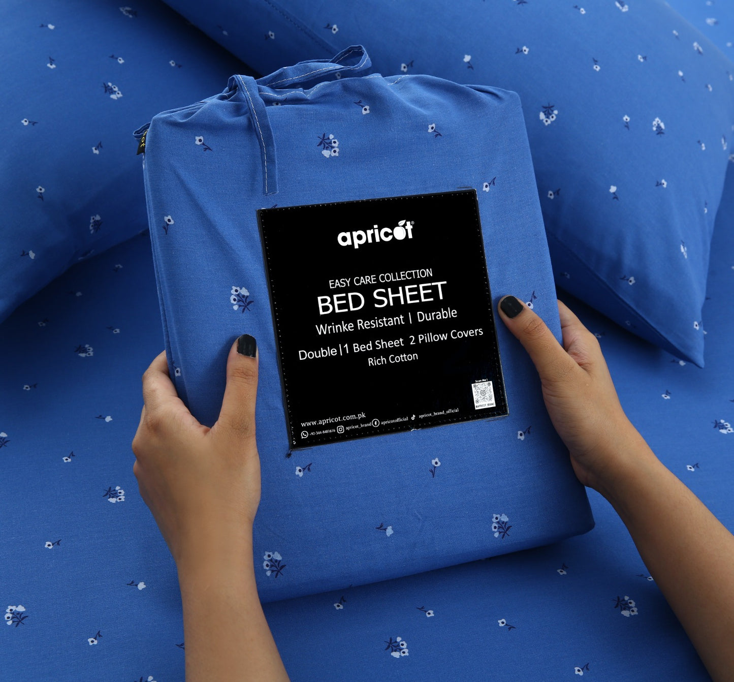 3 PCs Double Bed Sheet With Same Packing-Gossypium Bed Sheets Apricot