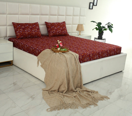 Fitted Bed Sheet-Royal Garnet Fitted Sheets Apricot