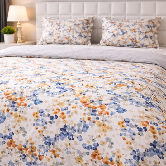 3PCs Double Duvet Cover- Glitters Bed Sheets Apricot