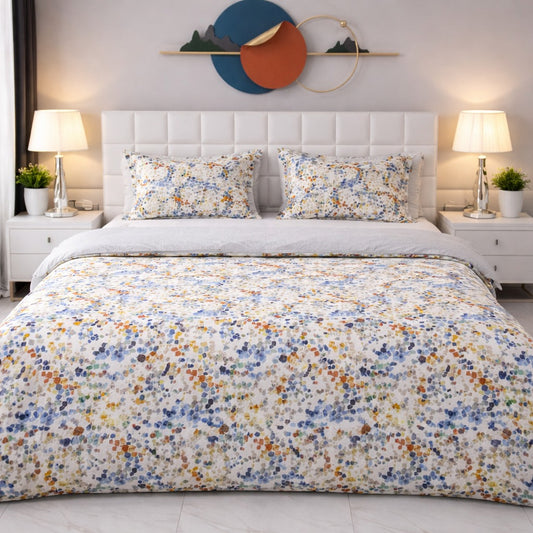 3PCs Double Duvet Cover- Glitters Bed Sheets Apricot