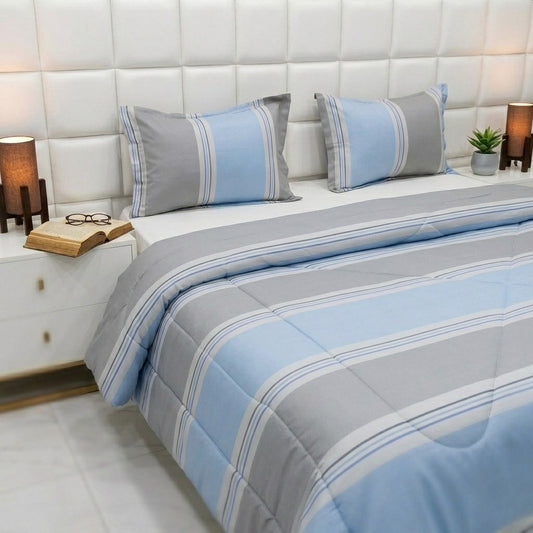 3PCs Double Duvet Cover- Prism Bed Sheets Apricot